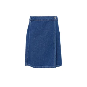 Nederdel Ray Short Wrap Skirt Denim Blue