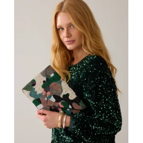 Taske Clutch Med Perler Multi