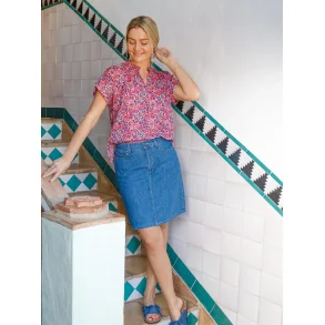 Nederdel Nettie Denim Mid Blue