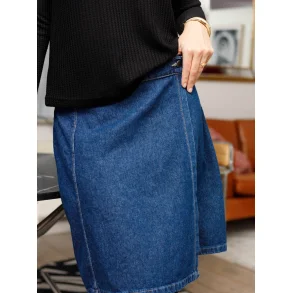 Nederdel Ray Short Wrap Skirt Denim Blue