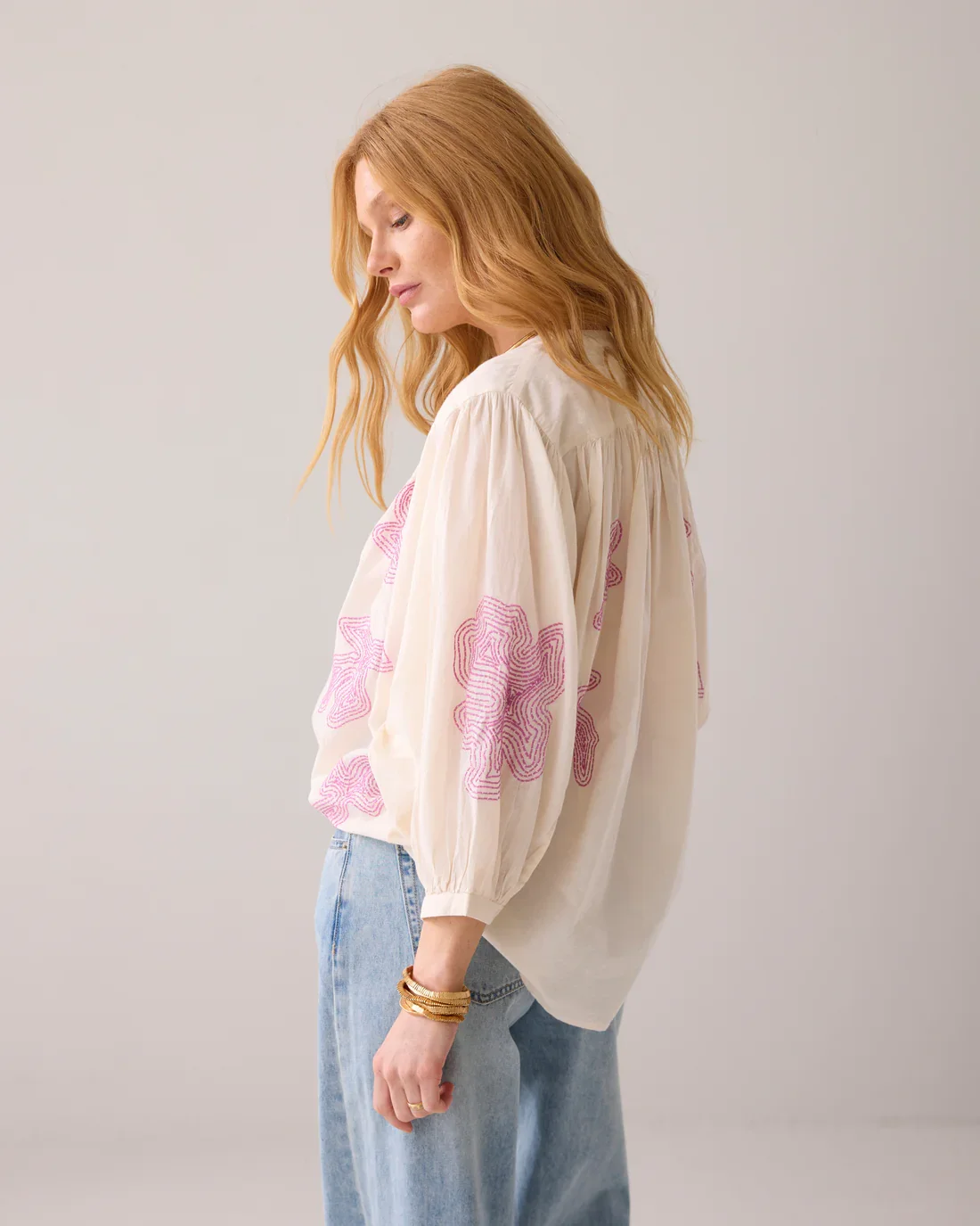 Bluse Oversized med broderi