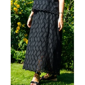 Nederdel Freya Cut Out Lace Skirt Sort