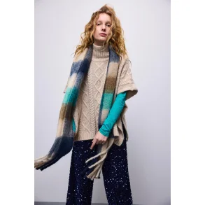 Poncho med rullekrave