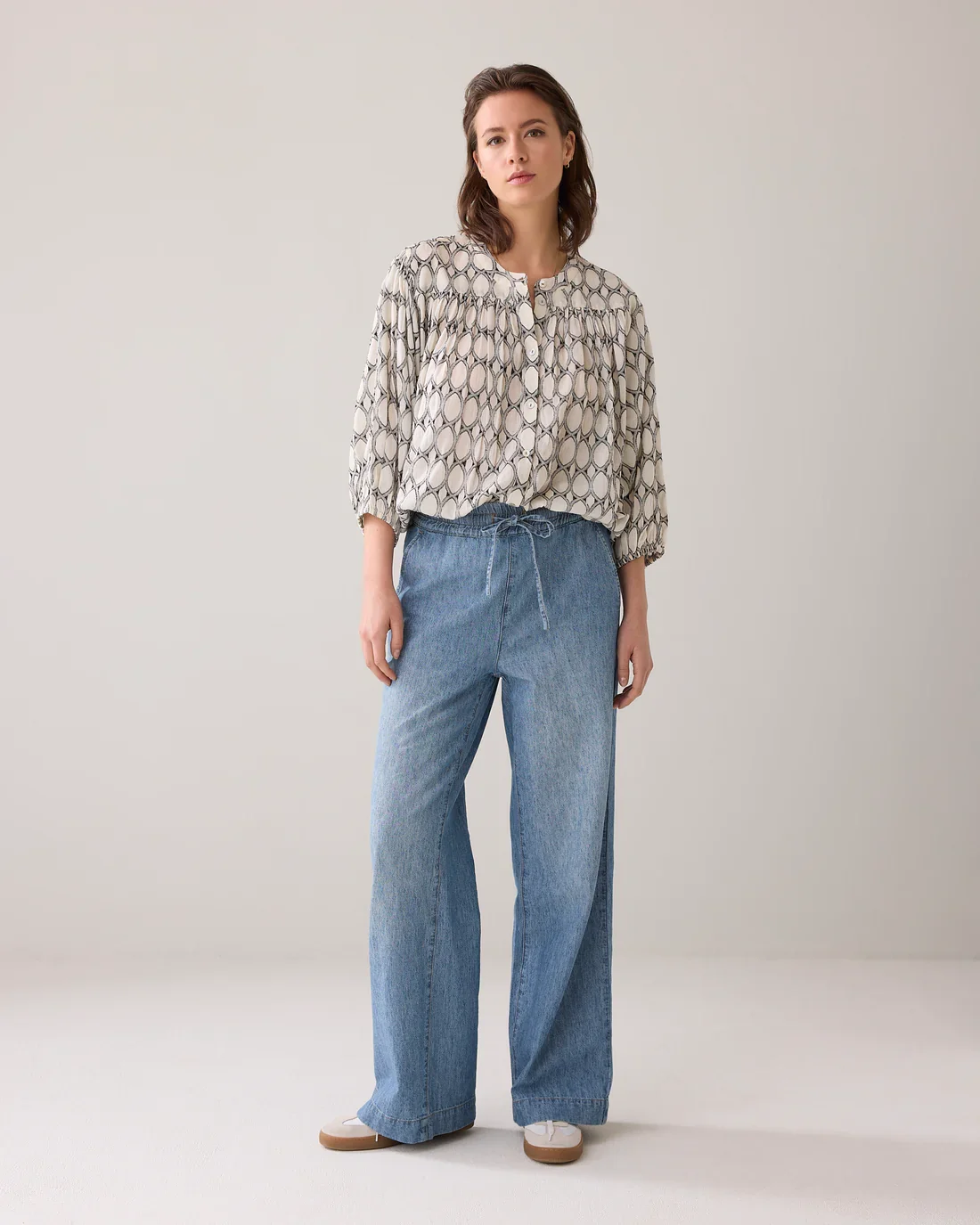 Bukser Palazz Bleached Denim