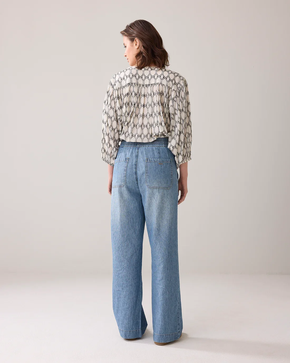 Bukser Palazz Bleached Denim