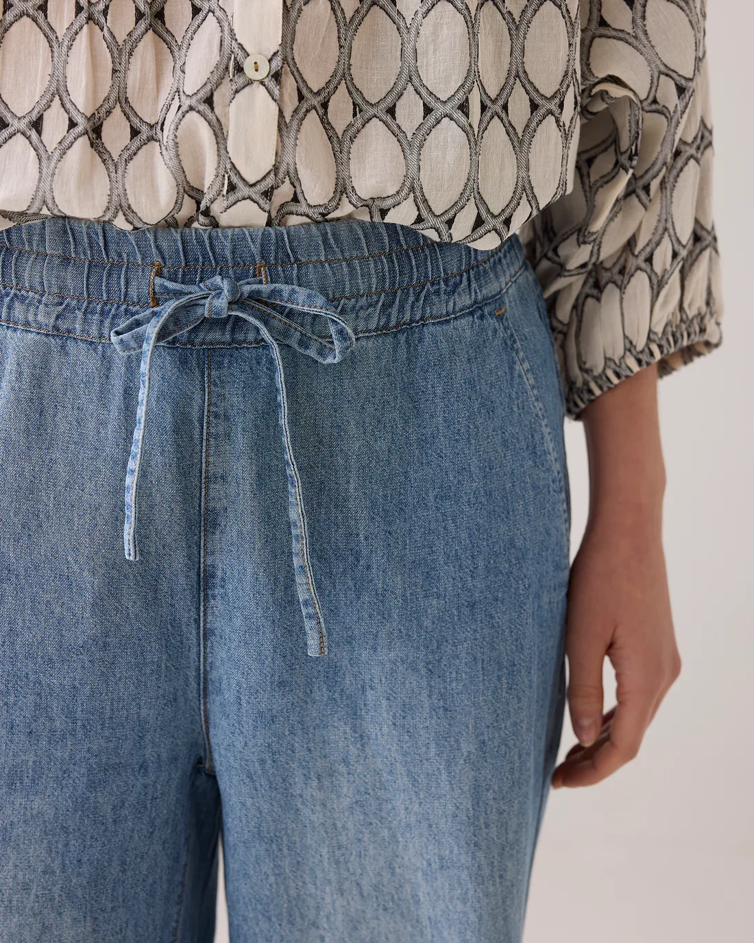 Bukser Palazz Bleached Denim