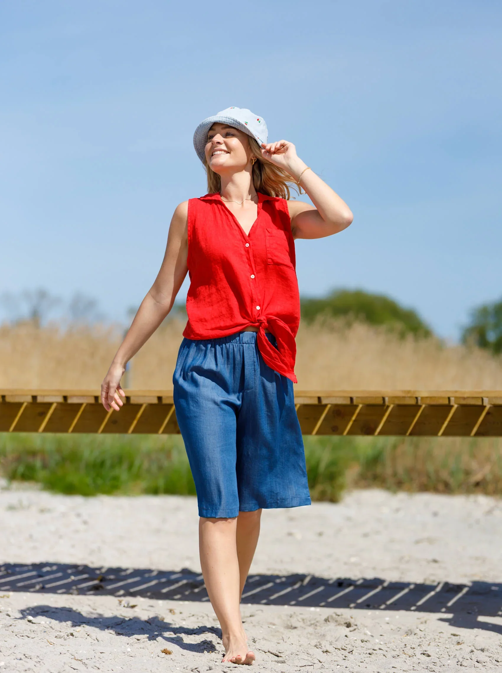 Shorts Pueblo Tencel Jeans Bl�