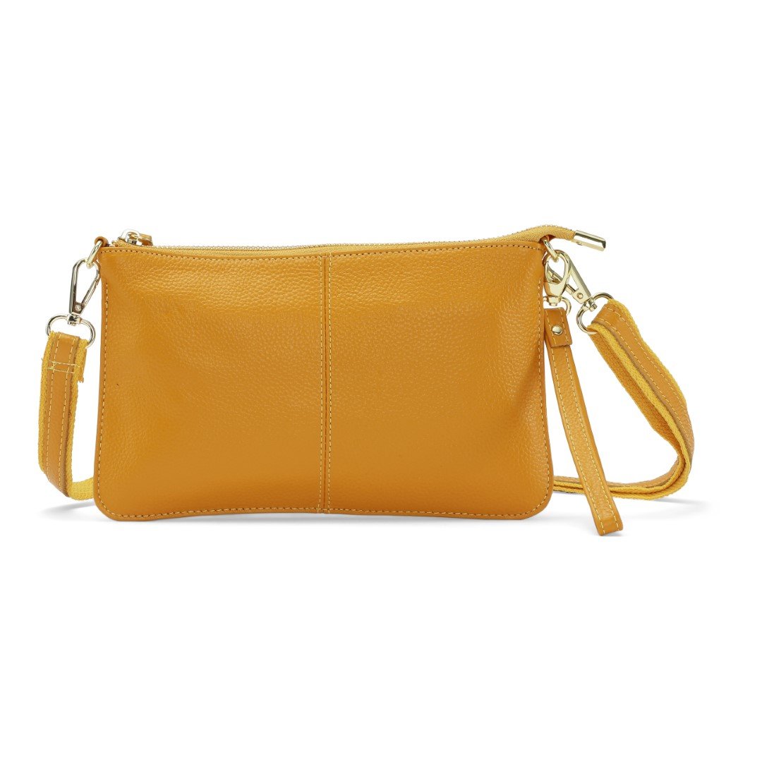 Clutch Leather taske - Mustard