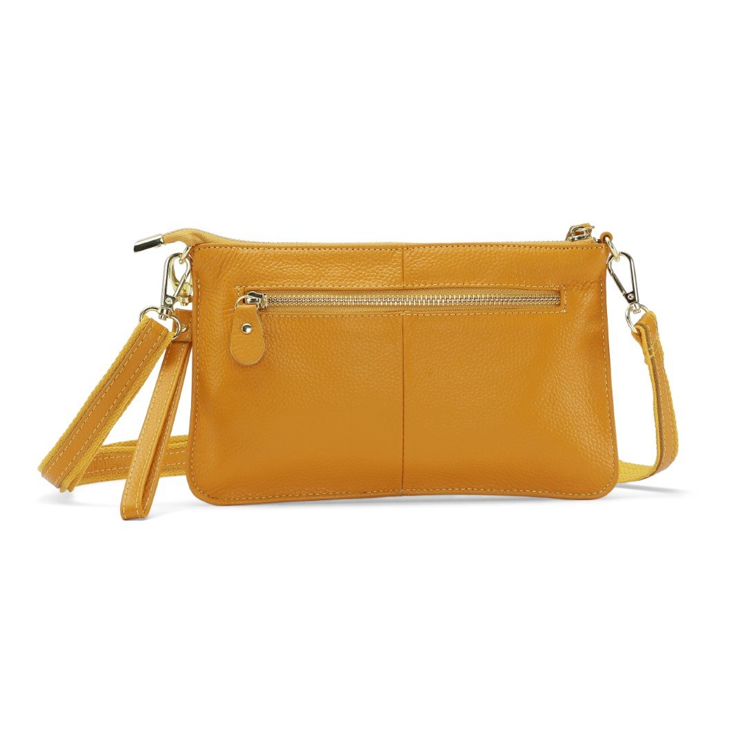 Clutch Leather taske - Mustard