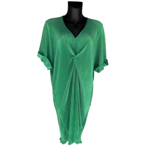 Kjole med knude plisse Grn