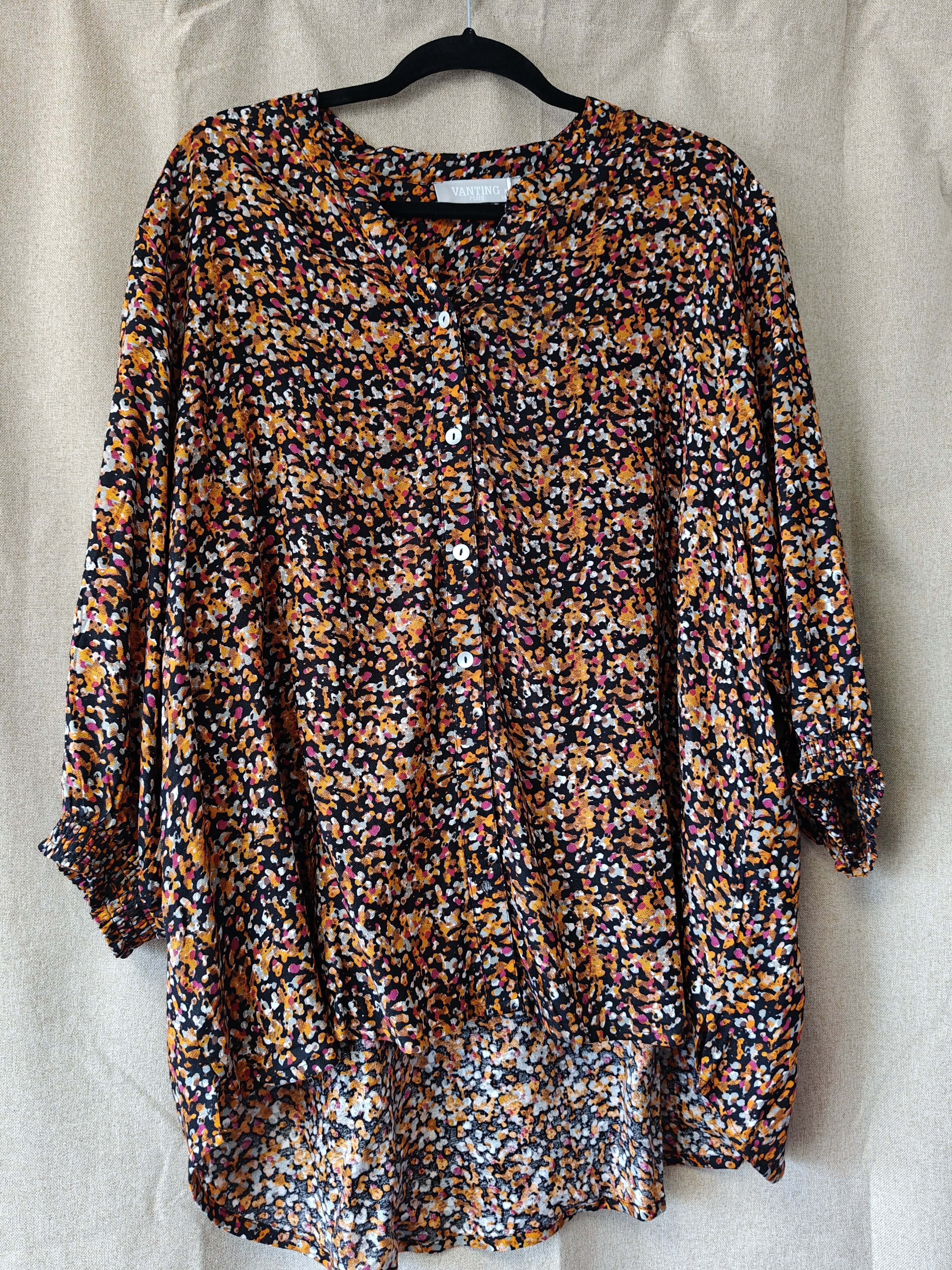 Bluse med Knapper og Multifarvet print