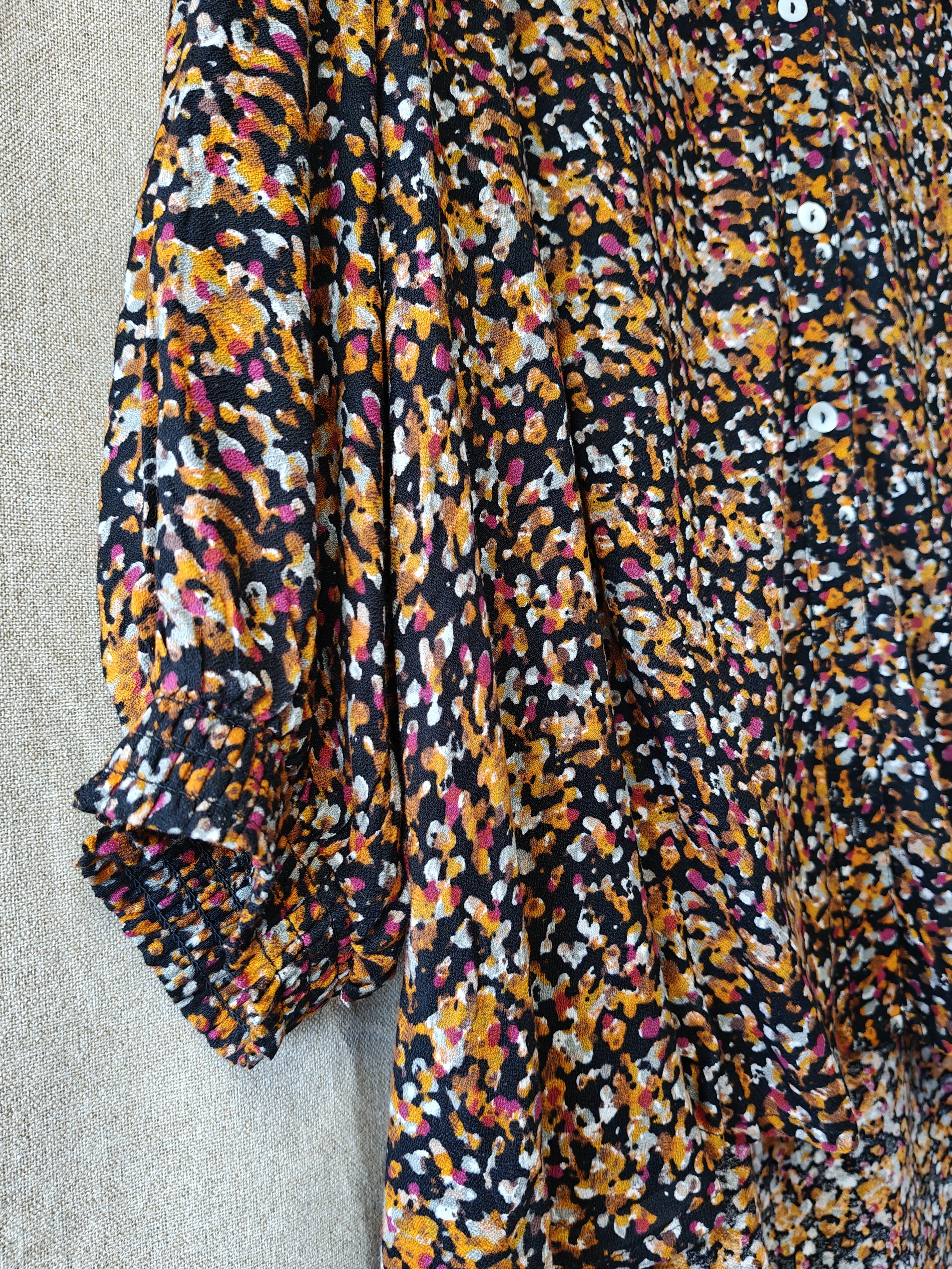 Bluse med Knapper og Multifarvet print