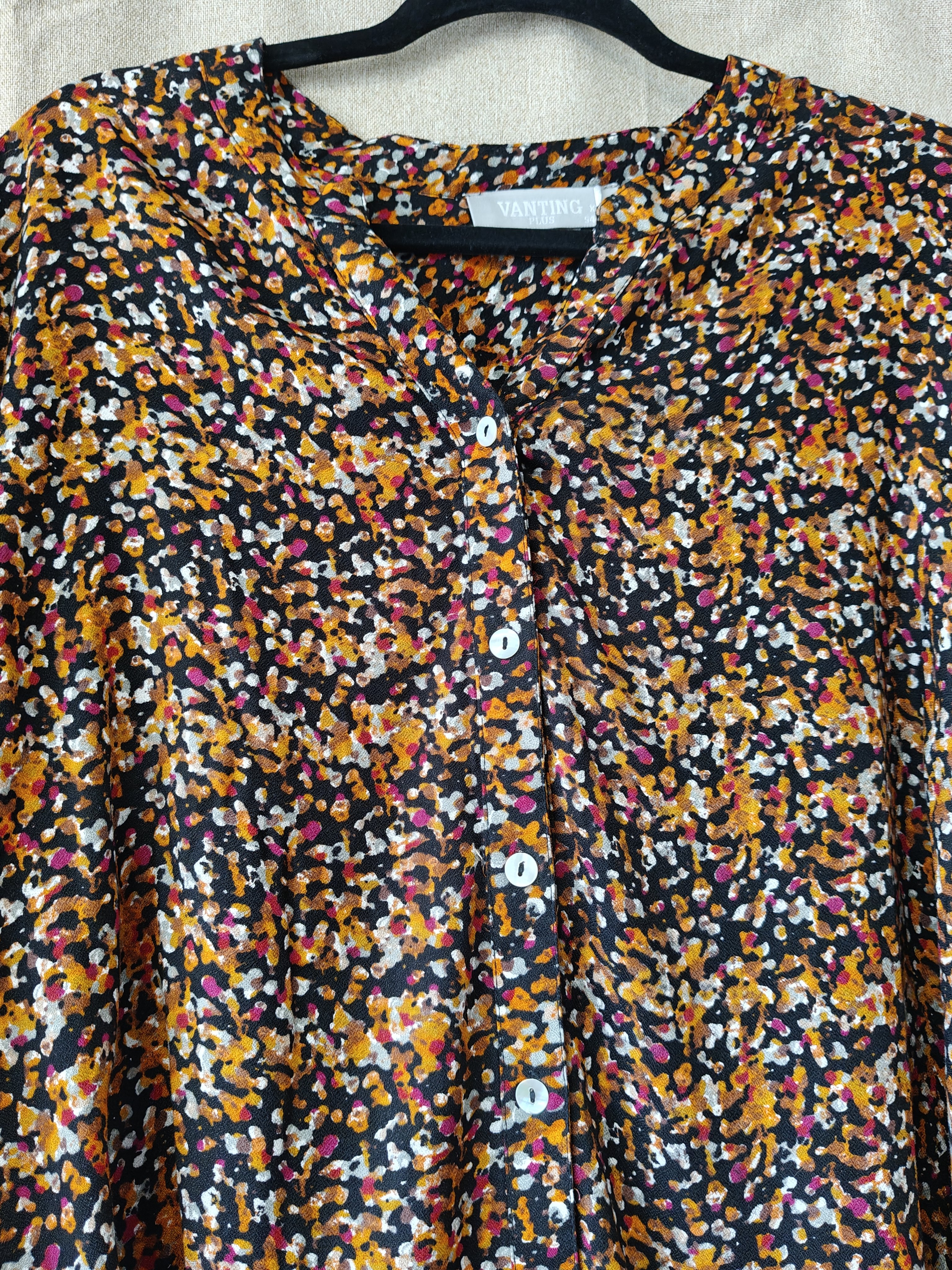 Bluse med Knapper og Multifarvet print