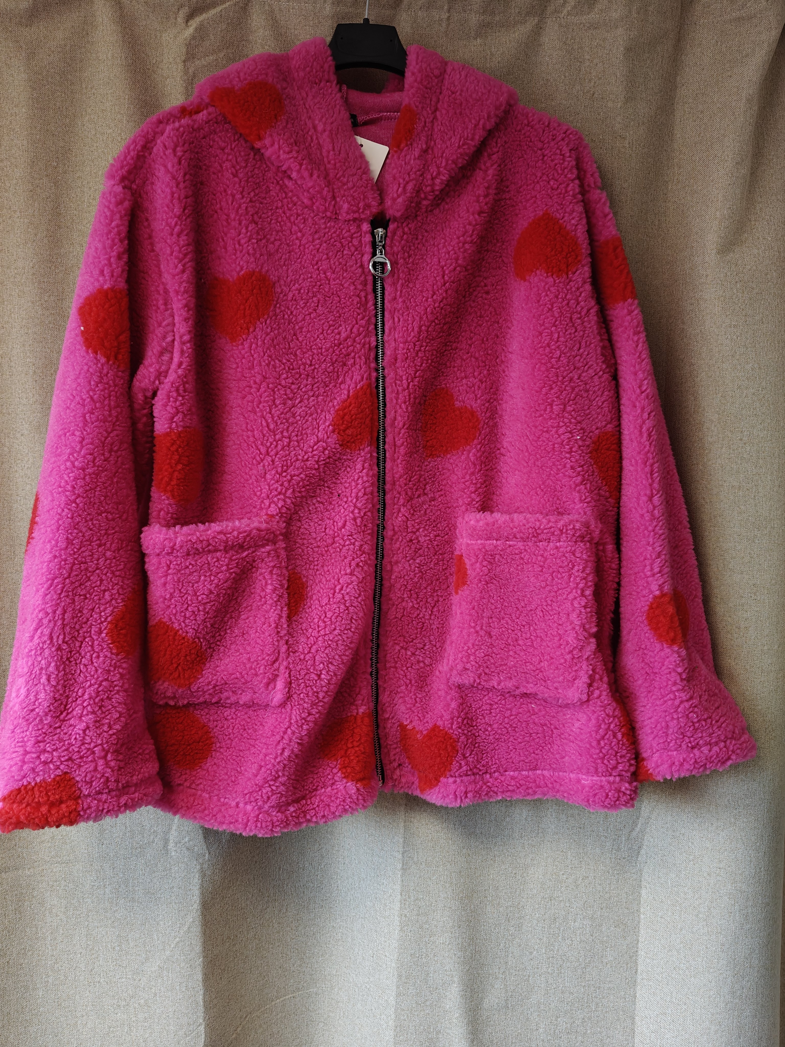 Jakke Teddy Hjerte Pink