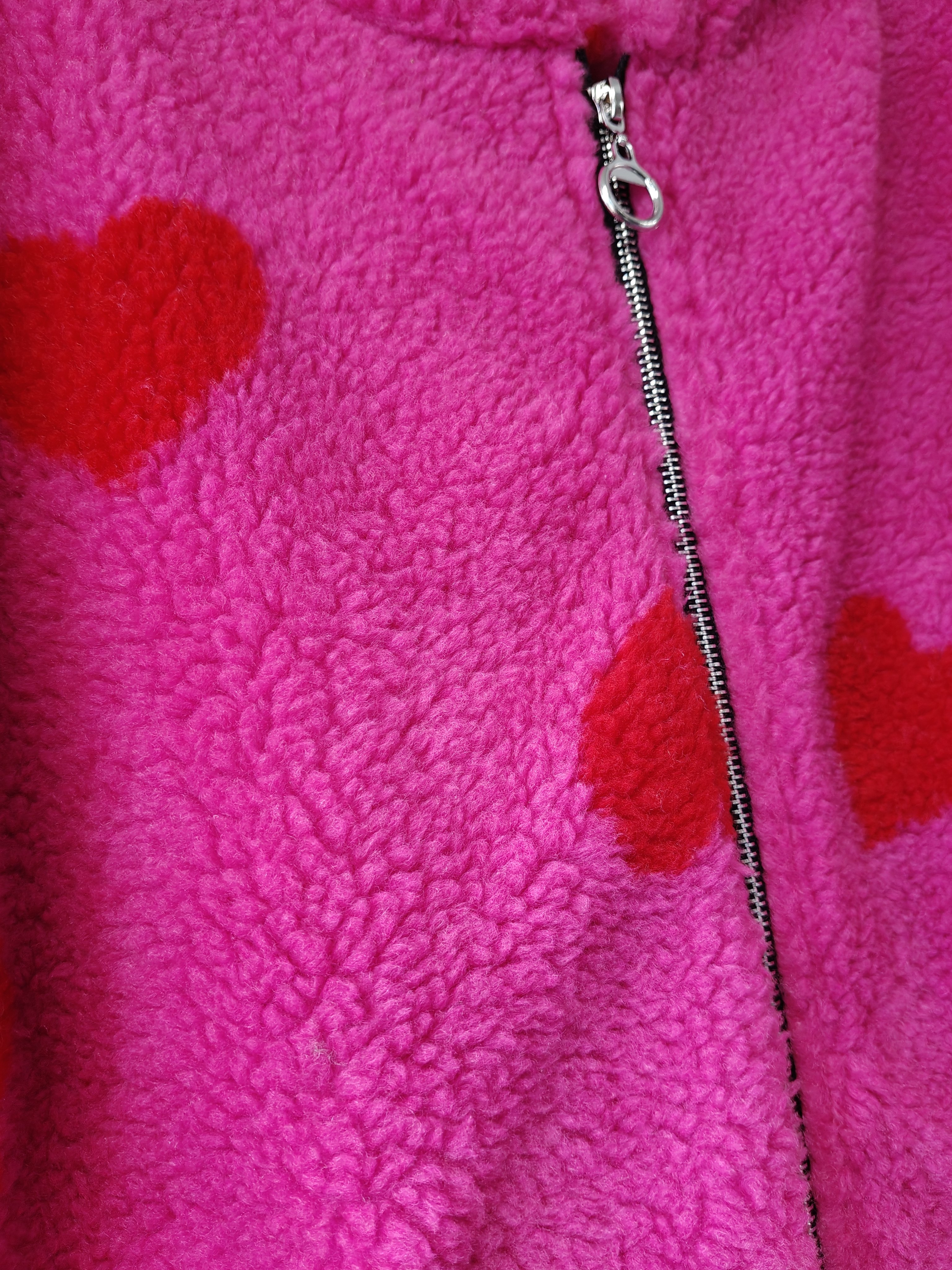 Jakke Teddy Hjerte Pink