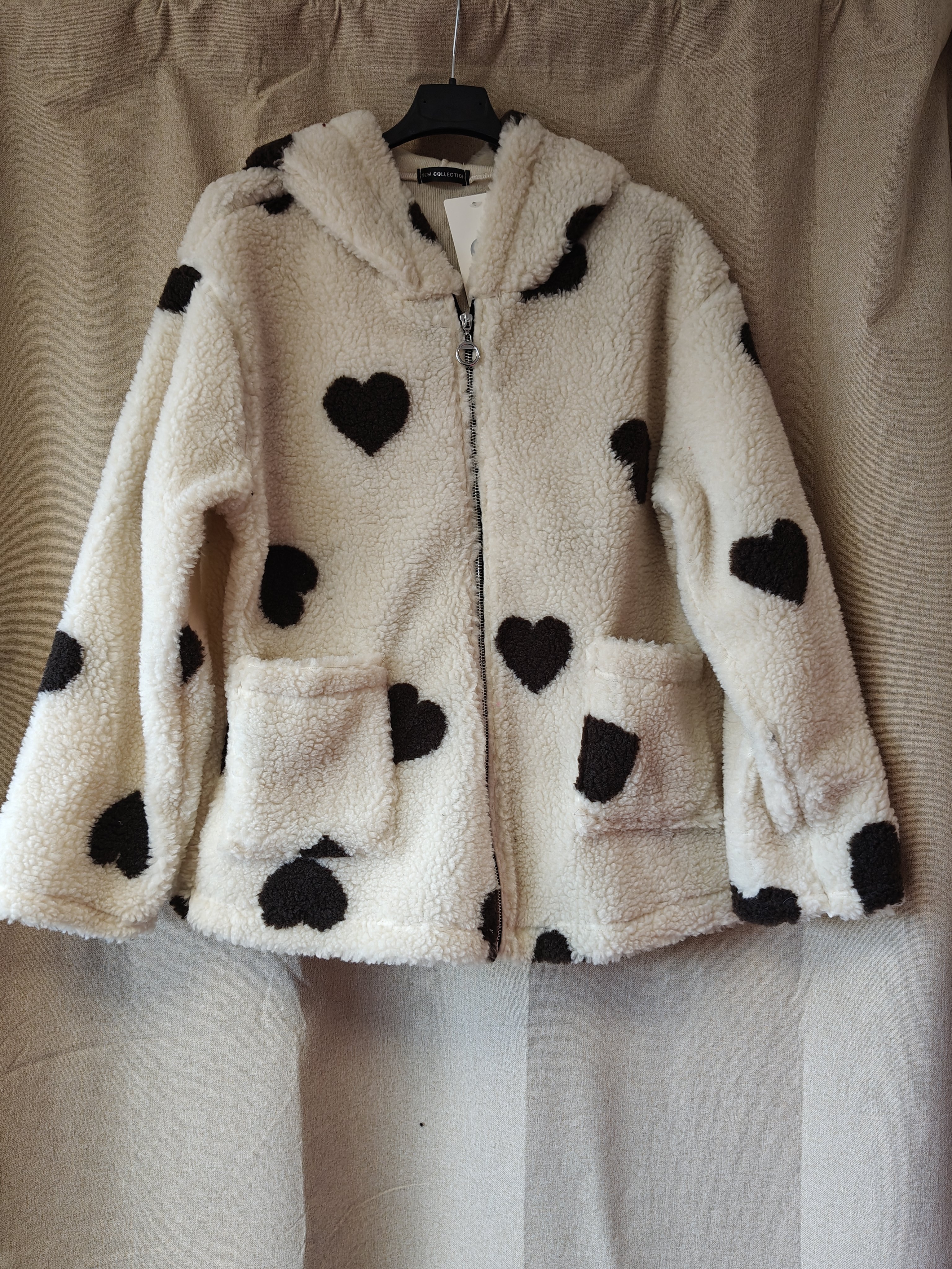 Jakke Teddy Hjerte Off White