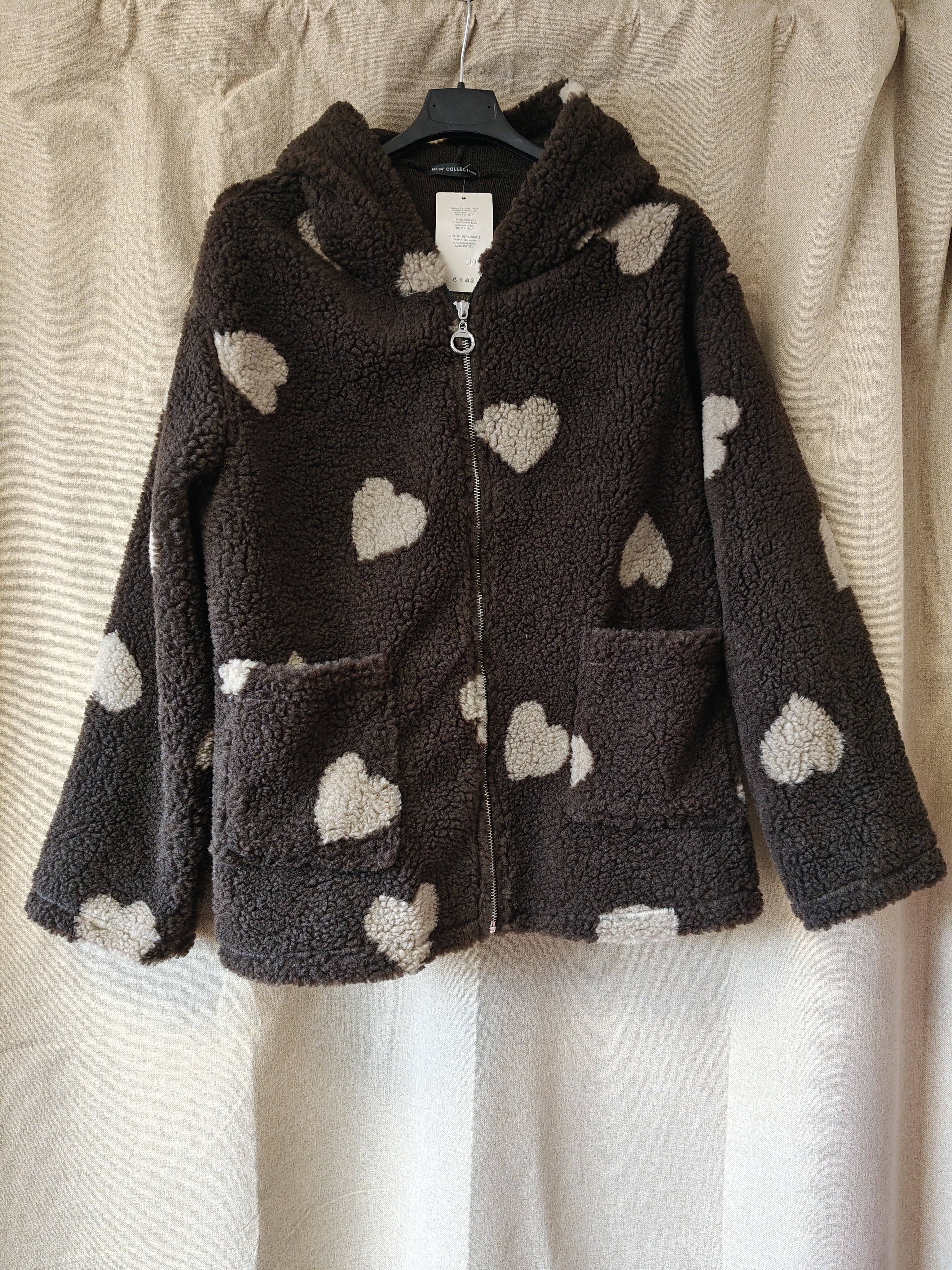 Jakke Teddy Hjerte Choco