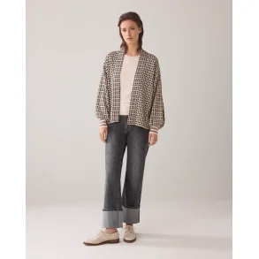 Cardigan med let glimmer og uden knapper