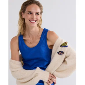 Top Rib Koboltbl med shine