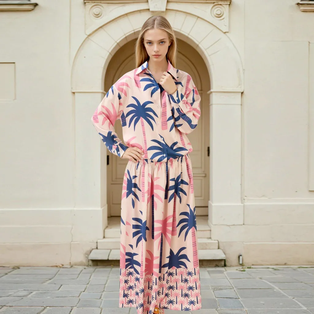 Bluse - Lisa Blouse - Pink Palm