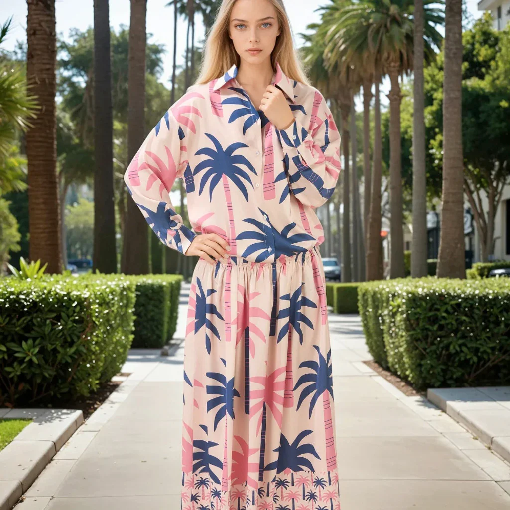 nederdel - Lisa Skirt - Pink Palm