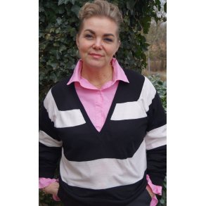 Bluse stribet bomuldsstrik