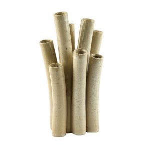 Vase Round Fries H: 20 cm Raw White