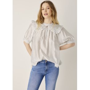 Bluse Nlestrib med stor krave
