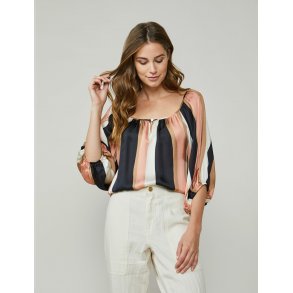 Bluse Ballon sleeves wavy stripes