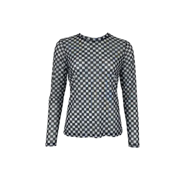 Bluse Florence Mesh Black Square