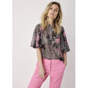 Bluse med botanisk print